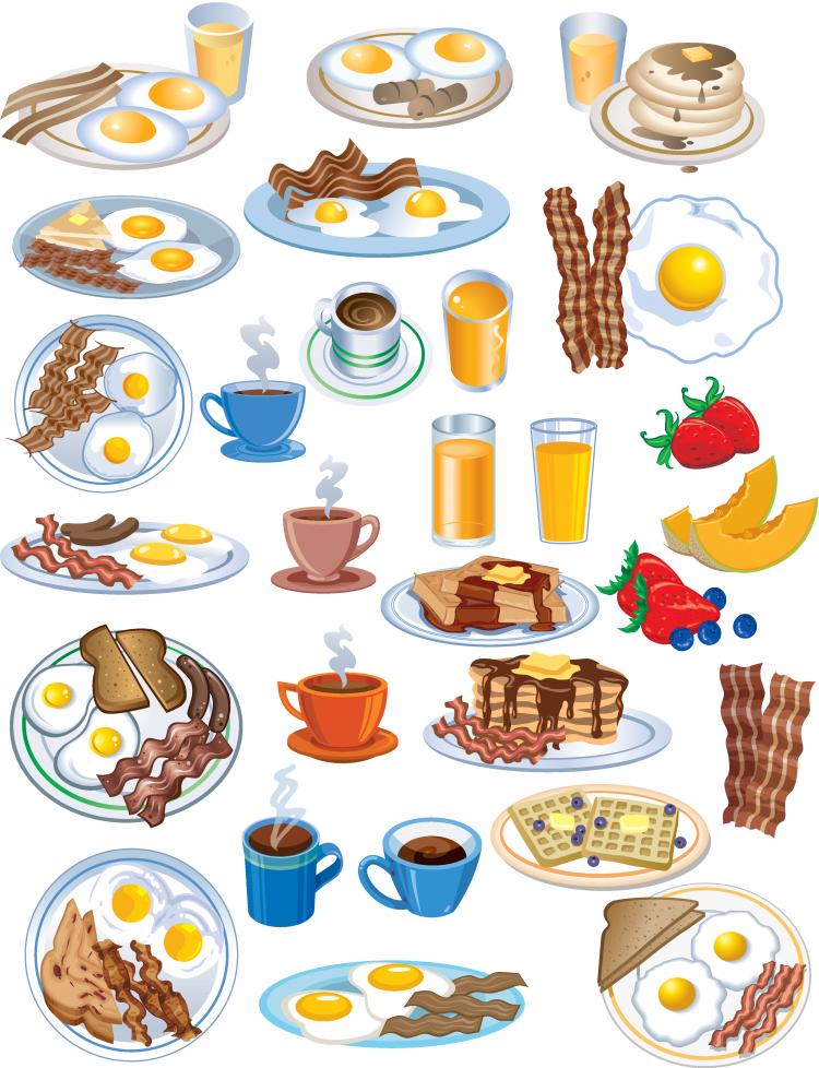 free vector Lovely breakfast food icon vector